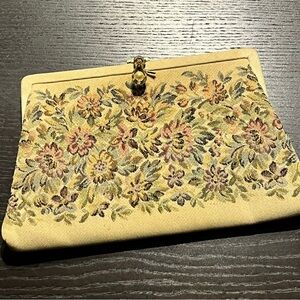 Vintage Floral Embroidered Clutch